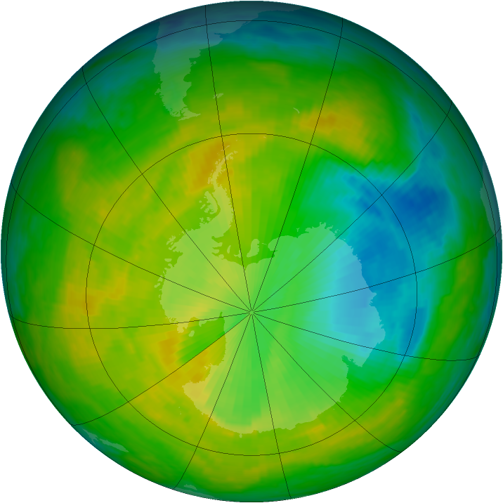 Antarctic ozone map for 22 November 1986